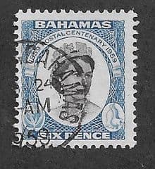 1959 6d 'CENT OF FIRST BAHAMAS POSTAGE STAMP' FINE USED