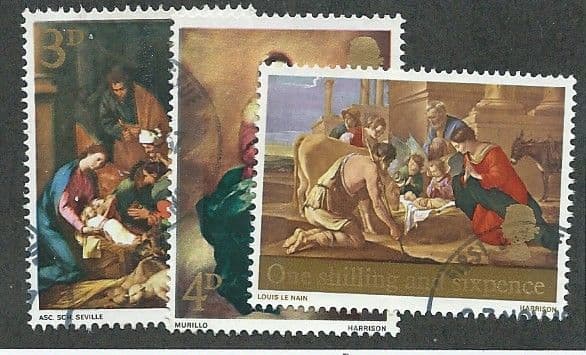 1967 SET 'CHRISTMAS -PAINTINGS ' (3v)  FINE USED
