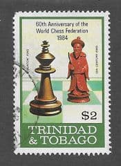 1984 $2.00 'WORLD CHESS FEDERATION' FINE USED*