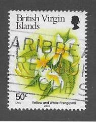 2000 50c 'YELLOW  AND WHITE FRANGIPANI' FINE USED