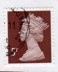 2011 5P' SECURITY MACHIN'  ( NO BACKGROUND OVERPRINT) FINE USED