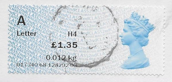 2017 £1.35  'A' LETTER (H4) '2ND CLASS' ( CL17)  (ERROR)FINE USED