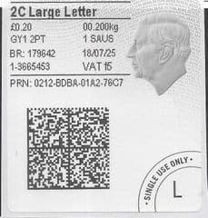 2024 2C LARGE LETTER ( f5) 'KING CHARLES III - TYPE 4b (RARE 5 CODE)