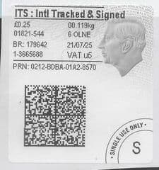 2024 'ITS: INT'L TRACKED & SIGNED' ( U5) 'KING CHARLES III - TYPE 4b