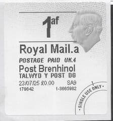 2025 1af (a4)(£0.00)  'KING CHARLES III - TYPE 4b - WELSH