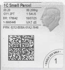 2025 '1C SMALL PARCEL' ( d5) 'KING CHARLES III - TYPE 4b (RARE CODE 5)