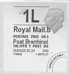 2025 1L(b4) 'KING CHARLES III - TYPE 4b - WELSH