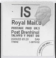 2025 'IS' (U5) 'KING CHARLES III - TYPE 4b - WELSH