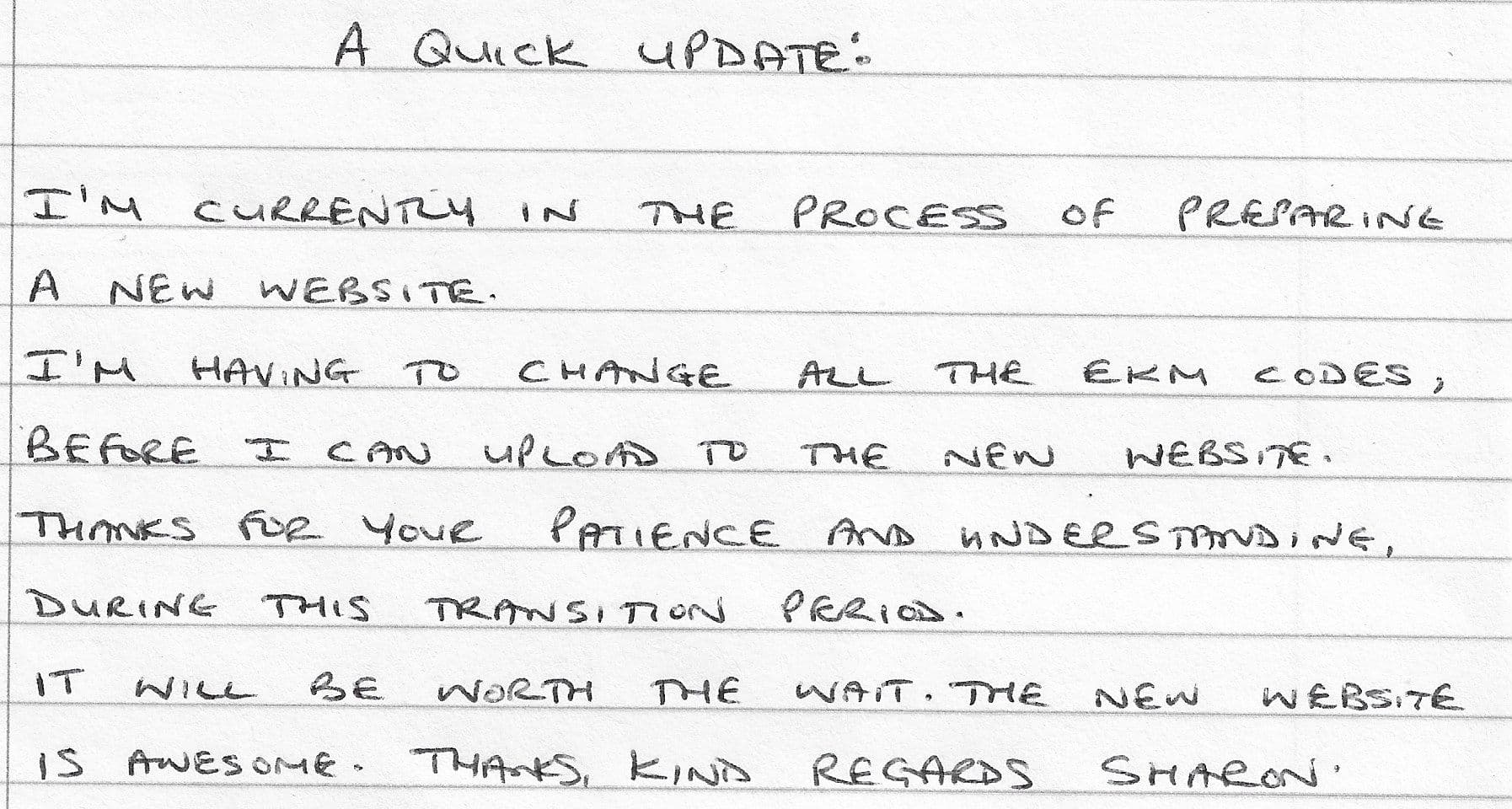 PREPARING LAUNCH OF NEW WEBSITE