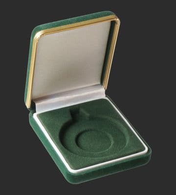 50mm  Bespoke Medal Box  Green  Velvet- BBG50