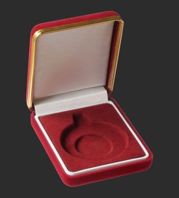 50mm  Bespoke Medal Box  Red  Velvet- BBR50