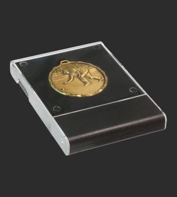 50mm  Black Front  Medal Box  Plastic  Self Standing- D50C