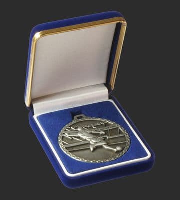 52mm  Bespoke Medal Box  Blue  Velvet- BBB52