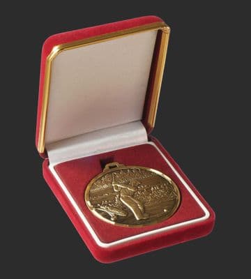 52mm  Bespoke Medal Box  Red  Velvet- BBR52
