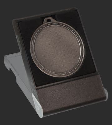 70mm  Black Front  Medal Box  Plastic  Self Standing- D70C