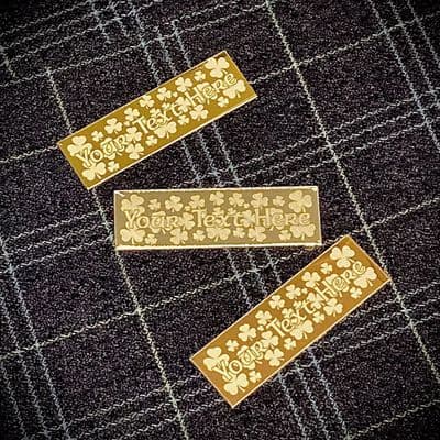 90mm x 30mm Shamrock Name Engraving Plate