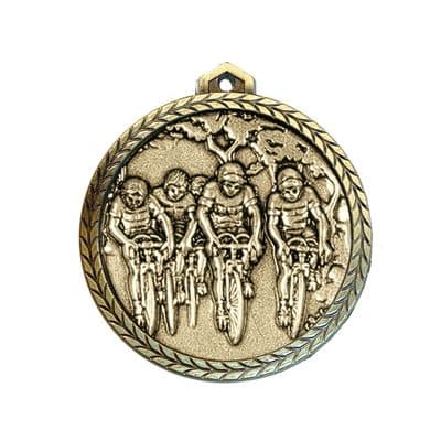 ANTIQUE BRONZE 56mm HIgh Relief Cycling Medal 351c.56.b Medal