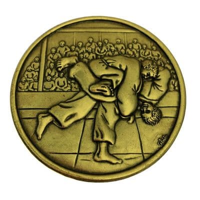 ANTIQUE GOLD 56mm High Relief Judo Medal 307.56.g Medal