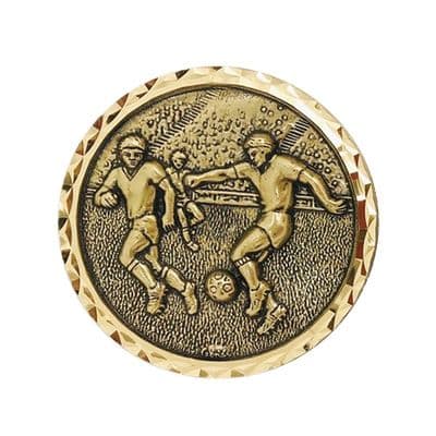 ANTIQUE GOLD 60mm Thick Brass Match Football Green Boxed Medal 218c.60.g.g Medal