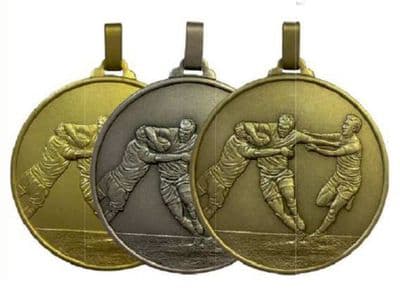 ANTIQUE SILVER 52mm Rugby Econemy 408 Medal