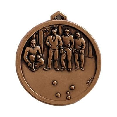 ANTIQUE SILVER 56mm High Relief Lawn Bowls Medal 364.56.s Medal