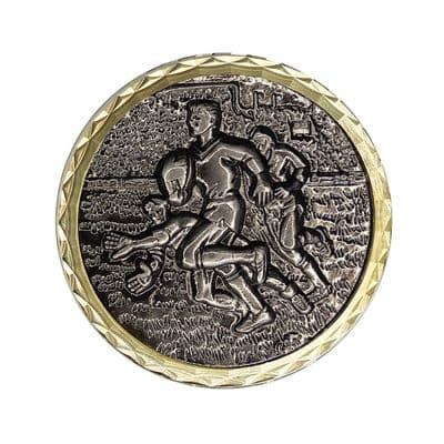 ANTIQUE SILVER 56mm Male Rugby Medal 343c.056.s Medal