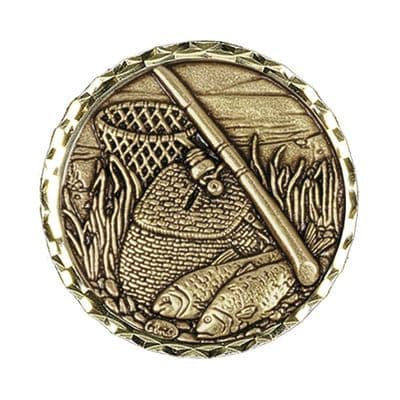 ANTIQUE SILVER 60mm HIgh Relief Fishing Medal in Case 95.60.s Medal