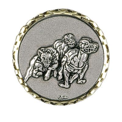 ANTIQUE SILVER 60mm High Relief Greyhound Medal in Case 275.60.s Medal