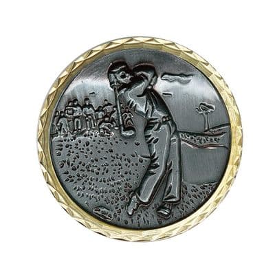 ANTIQUE SILVER 60mm The Drive Coin with Black Case 167c.60.g.b Medal