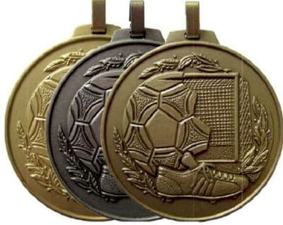 ANTIQUE SILVER 70mm Boot & Ball 174-70 Medal