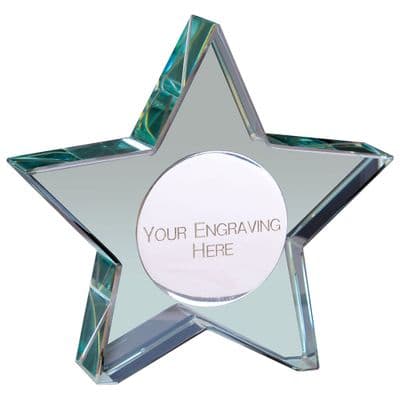 Aurora Jade Star Glass Award 95mm with plate