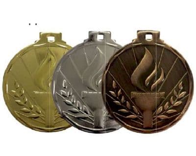 BRONZE 50mm Olympic Torch Thick 7905 Medal