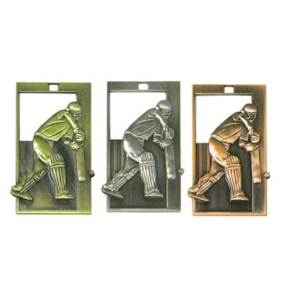 BRONZE 65mm Rectangle Cricket Medal 00.68.65.b Medal