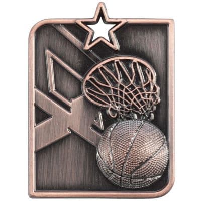 BRONZE Centurion Star Series Basketball Medal Bronze 53x40mm