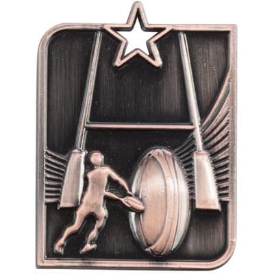 BRONZE Centurion Star Series Rugby Medal Bronze 53x40mm
