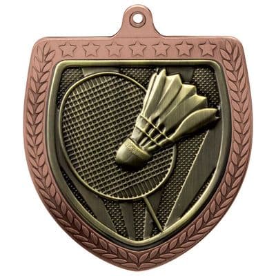 BRONZE Cobra Badminton Shield Medal Bronze 75mm