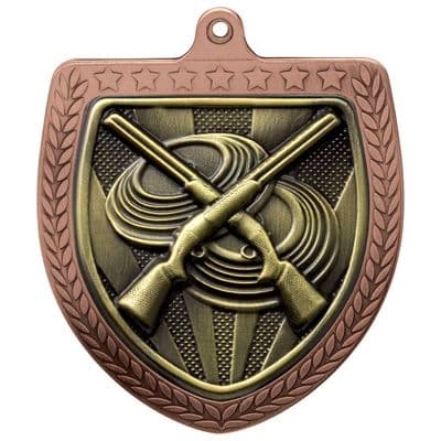 BRONZE Cobra Clay Pigeon Shooting Shield Medal Bronze 75mm