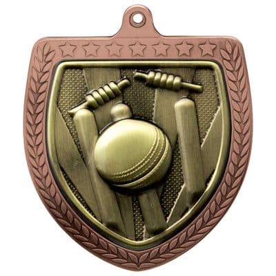 BRONZE Cobra Cricket Shield Medal Bronze 75mm