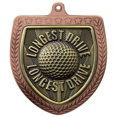 BRONZE Cobra Golf Longest Drive Shield Medal Bronze 75mm