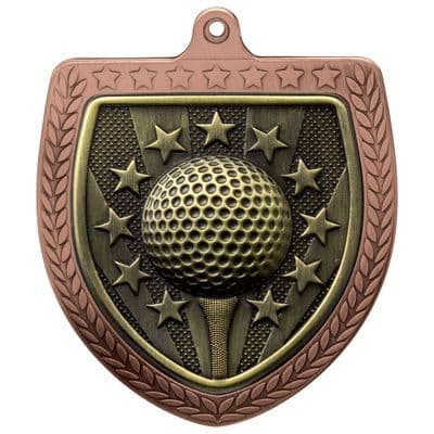 BRONZE Cobra Golf Shield Medal Bronze 75mm