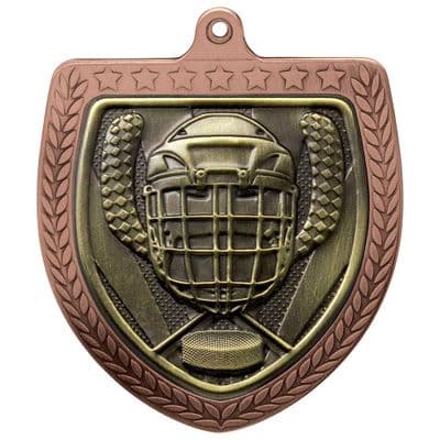 BRONZE Cobra Ice Hockey Shield Medal Bronze 75mm