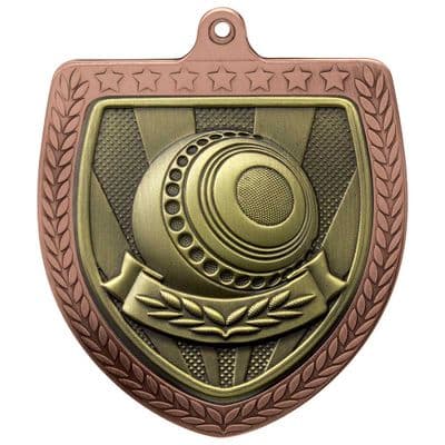 BRONZE Cobra Lawn Bowls Shield Medal Bronze 75mm