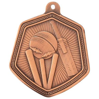 BRONZE Falcon Cricket Medal Bronze 65mm