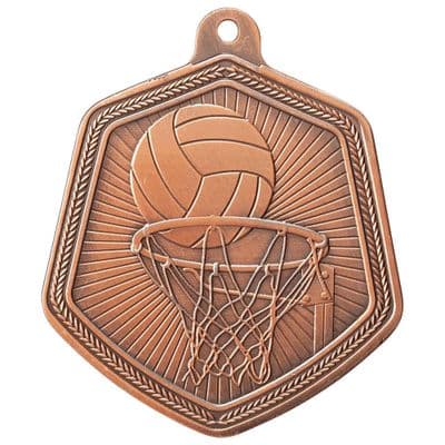 BRONZE Falcon Netball Medal Bronze 65mm