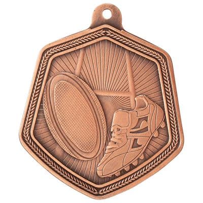 BRONZE Falcon Rugby Medal Bronze 65mm