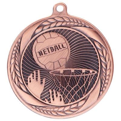 BRONZE Typhoon Netball Medal Bronze 55mm