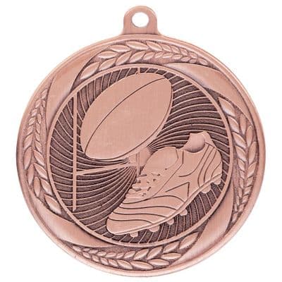 BRONZE Typhoon Rugby Medal Bronze 55mm