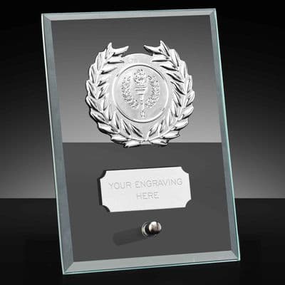 Crest Jade Glass Silver Award 15cm (6