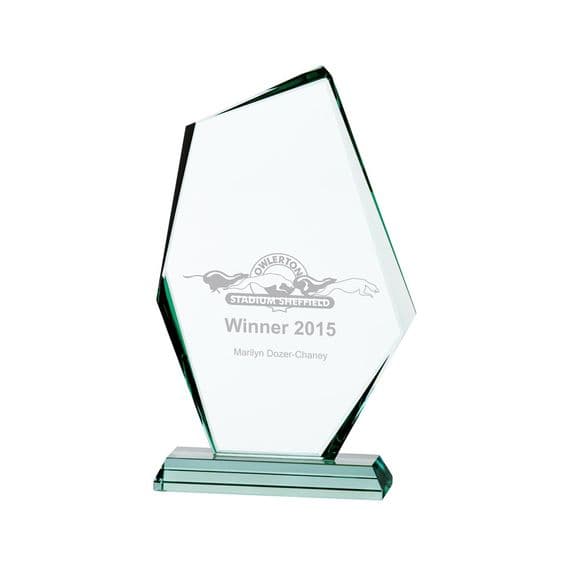 Discovery Jade Glass Award 190mm including etching