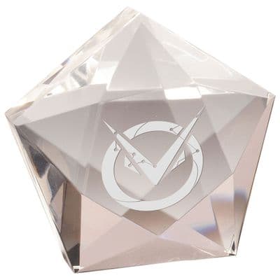 Dynamic Pentangle Crystal Award 80mm including etching